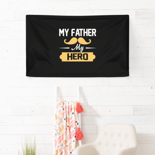 Papa Gift Mijn vader Mijn Hero Spandoek (Insitu)
