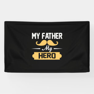 Papa Gift Mijn vader Mijn Hero Spandoek