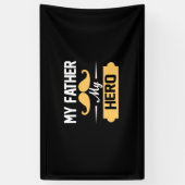 Papa Gift Mijn vader Mijn Hero Spandoek (Verticaal)