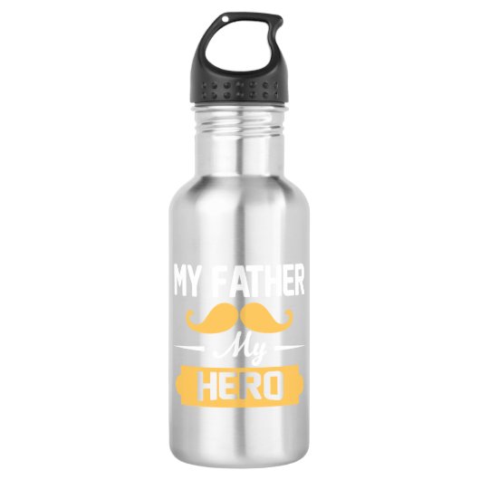 Papa Gift Mijn vader Mijn Hero Waterfles (Voorkant)