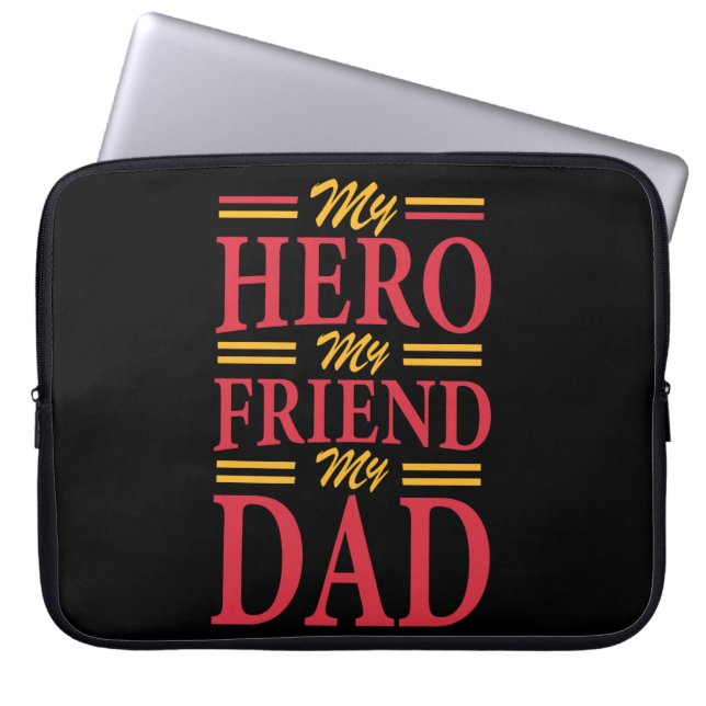 Papa Gift My Hero Friend Dad Laptop Sleeve (Voorkant)