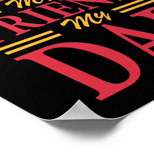 Papa Gift My Hero Friend Dad Poster (Hoek)