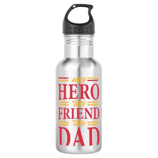 Papa Gift My Hero Friend Dad Waterfles (Voorkant)