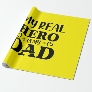 Papa Gift My Real Hero is mijn Hero Cadeaupapier