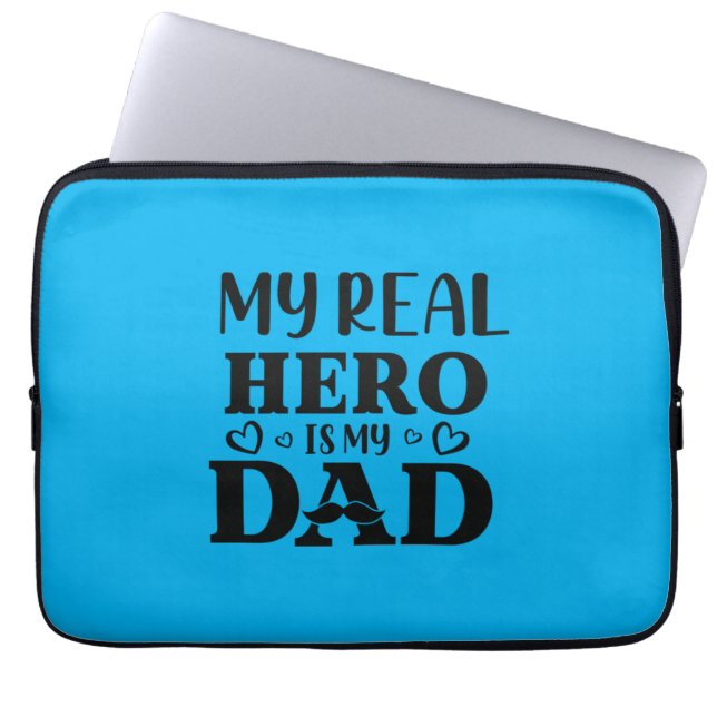 Papa Gift My Real Hero is mijn Hero Laptop Sleeve (Voorkant)