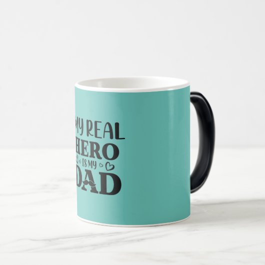 Papa Gift My Real Hero is mijn Hero Magische Mok (Voorkant rechts)