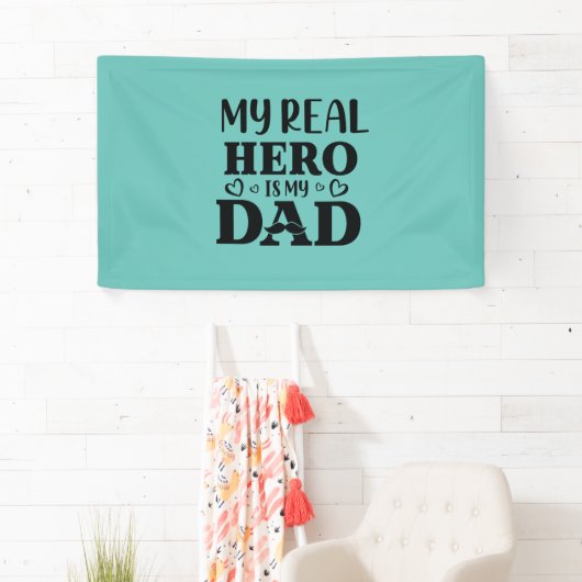 Papa Gift My Real Hero is mijn Hero Spandoek (Insitu)