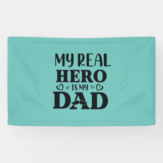 Papa Gift My Real Hero is mijn Hero Spandoek (Horizontaal)