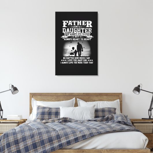 Papa Gift | Oogoog voor vader en dochter, samen me Canvas Afdruk (Insitu (Slaapkamer))