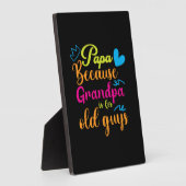 Papa Gift Papa omdat opa voor oude jongens is Fotoplaat (Zijkant)