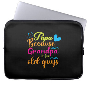 Papa Gift Papa omdat opa voor oude jongens is Laptop Sleeve
