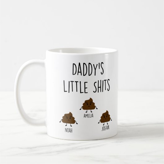 Papa Gift Personalized Mugs Dad's Little *hits Koffiemok (Links)