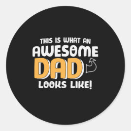 Papa Gift wat een Geweldige vader ziet Ronde Sticker