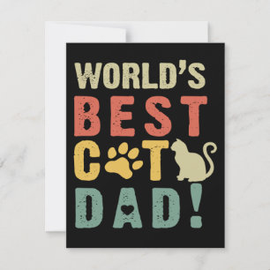 Papa Gift   Wereld. Het beste. Kat. Papa. Bedankkaart
