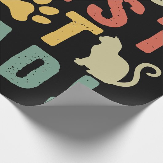 Papa Gift | Wereld. Het beste. Kat. Papa. Cadeaupapier (Hoek)