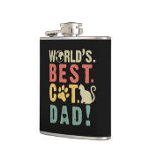 Papa Gift | Wereld. Het beste. Kat. Papa. Heupfles (Links)