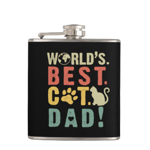 Papa Gift Wereld. Het beste. Kat. Papa. Heupfles