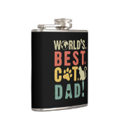 Papa Gift | Wereld. Het beste. Kat. Papa. Heupfles (Rechts)