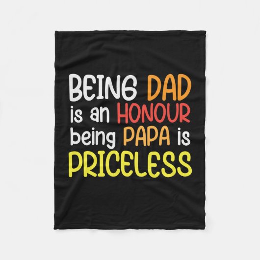 Papa Gift wordt papa als Papa Fleece Deken (Voorkant)