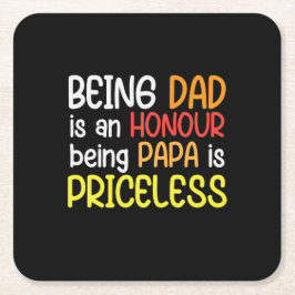 Papa Gift wordt papa als Papa Kartonnen Onderzetters