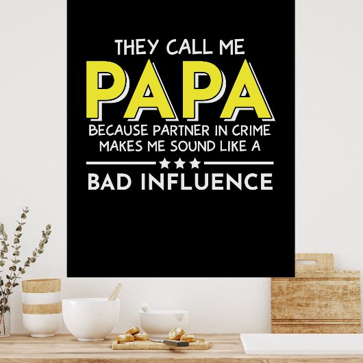 Papa Gift ze noemen me Papas Poster (Keuken)