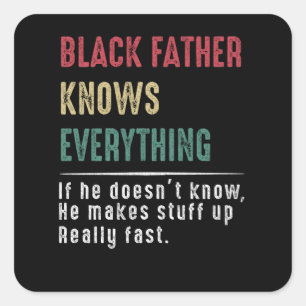 Papa Gift   Zwarte vader kent alles wat papa cadea Vierkante Sticker