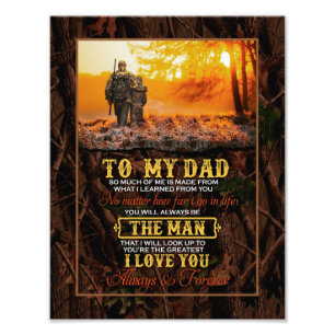 Papa Gifts Brief aan mijn vader Het Man waar ik Foto Afdruk