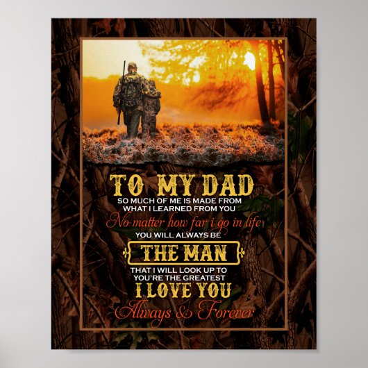 Papa Gifts | Brief aan mijn vader Het Man waar ik  Poster (Voorkant)