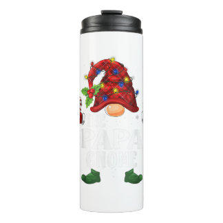 Papa Gnome Buffalo Plaid Matching Family Christmas Thermosbeker