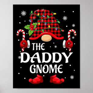 Papa Gnome Matching Kerstmis PJS Voor Familie Poster