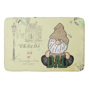 Papa Gnome personaliseren   Groene  pap Gift Badmat