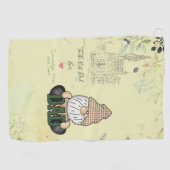 Papa Gnome personaliseren | Groene pap Gift Golfhanddoek (Horizontaal)