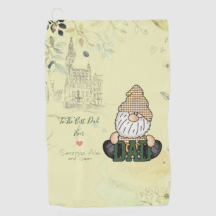 Papa Gnome personaliseren   Groene  pap Gift Golfhanddoek