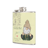 Papa Gnome personaliseren | Groene pap Gift Heupfles (Links)