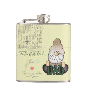 Papa Gnome personaliseren   Groene  pap Gift Heupfles