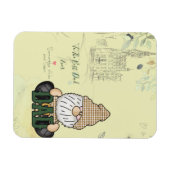 Papa Gnome personaliseren | Groene pap Gift Magneet (Horizontaal)