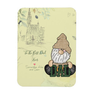 Papa Gnome personaliseren   Groene  pap Gift Magneet