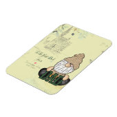 Papa Gnome personaliseren | Groene pap Gift Magneet (Linkerzijde)