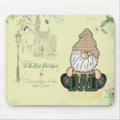 Papa Gnome personaliseren | Groene  pap Gift Muismat (Voorkant)