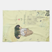 Papa Gnome personaliseren | Groene  pap Gift Theedoek (Horizontaal)