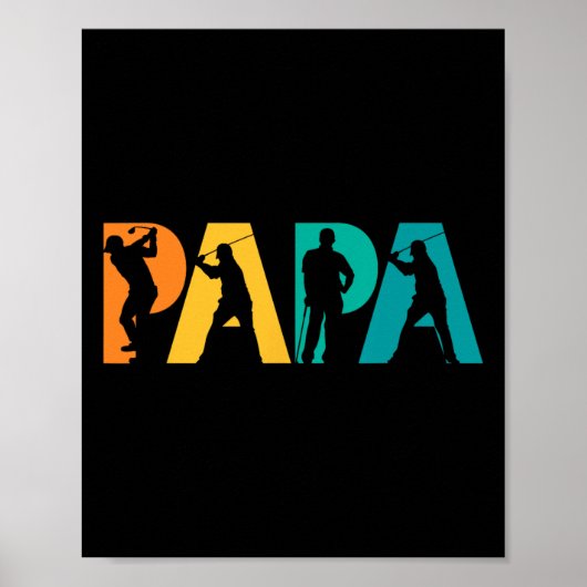 Papa Golf Cadeau Voor Vader Poster (Voorkant)