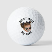 Papa golfballen, aangepast gezicht, beste papa bij golfballen (Voorkant)