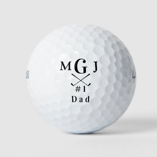 Papa Golfclubs Monogrammed Initialen #1 Papa Golfballen (Voorkant)