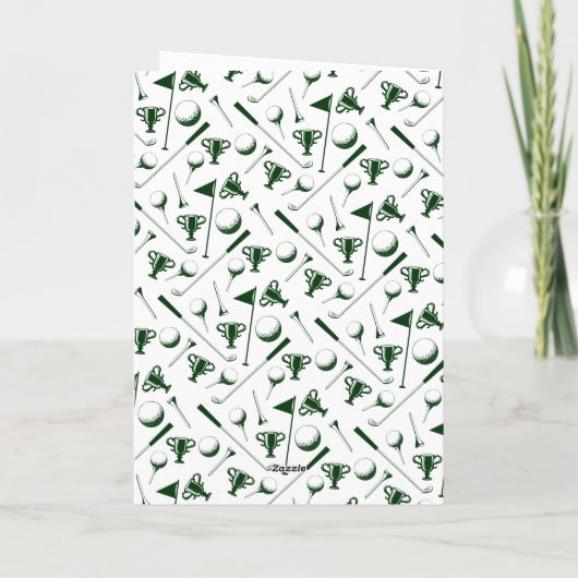 Papa Golfing witte zwarte gelukkige vaders dag Kaart (Achterkant)