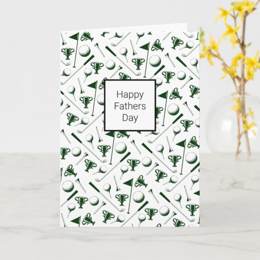 Papa Golfing witte zwarte gelukkige vaders dag Kaart (Gele Bloem)