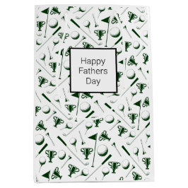 Papa Golfing witte zwarte gelukkige vaders dag Medium Cadeauzakje