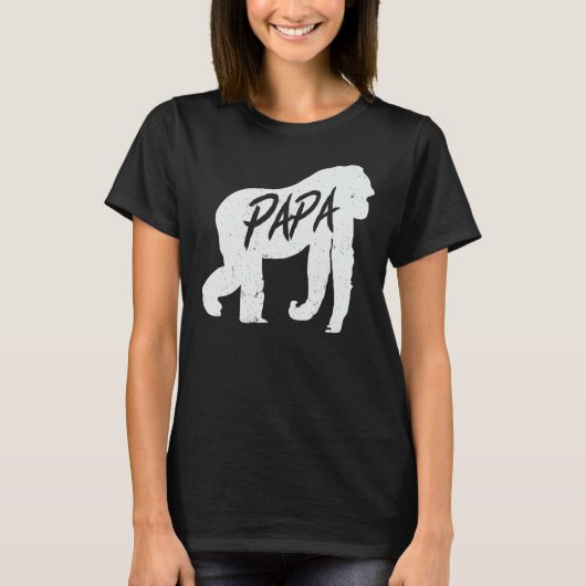 Papa Gorilla Ape T Shirt Monkey Animal Wildlife Gi (Voorkant)