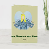 Papa Gorilla en familie, Happy Vaderdag Kaart (Achterkant)