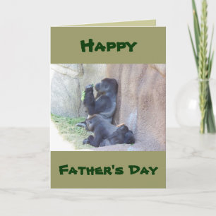 Papa Gorilla en Familie, Happy Vaderdag Kaart
