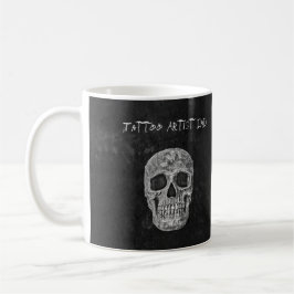 Papa Gothic Skull Head Black White Tattoo Artist Koffiemok